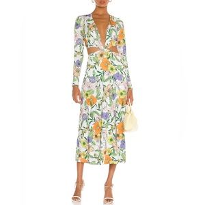 AFRM floral cut out dress